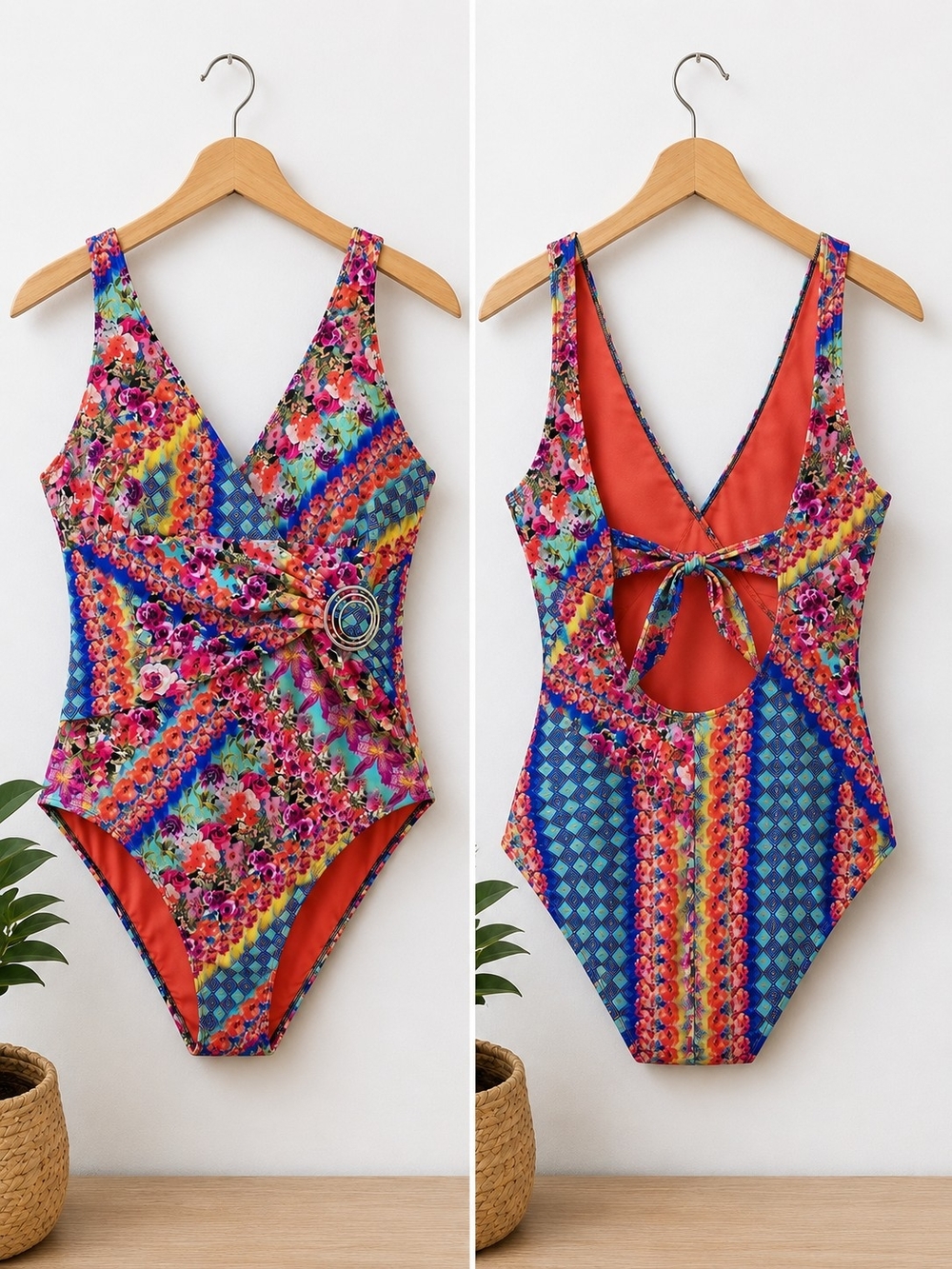 Liquido Floral Tropical One-Piece Swimsuit XL